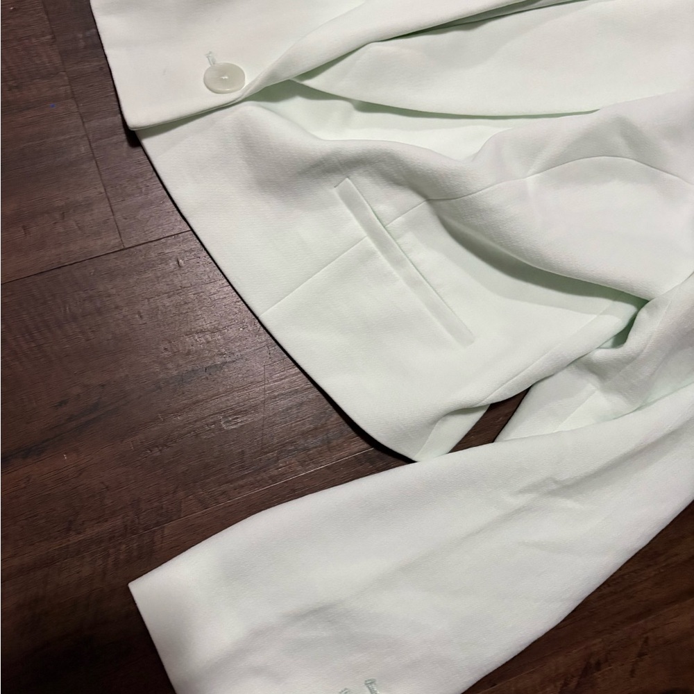 Elegant pale mint 2 pc Women's pant suit combo Jacket/pants from EXPRESS! BNWT!! - Picture 8 of 12